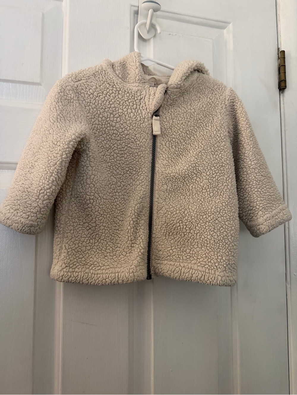 Hanna Andersson Baby Sherpa Fleece Hooded Jacket Bear Ears Cream 18-24M
